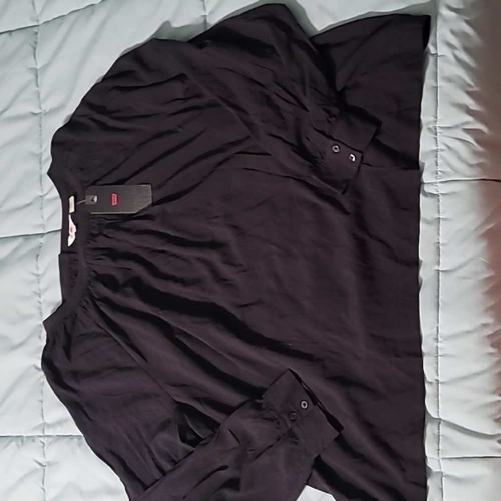 LEVIS Black Loose-Fit Wide-Neck‎ Western Style Blouse/Top Women's 3X NWT
